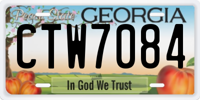 GA license plate CTW7084