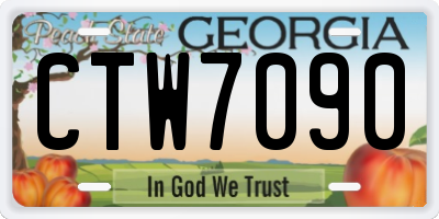GA license plate CTW7090