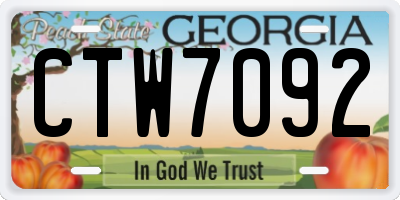 GA license plate CTW7092