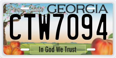 GA license plate CTW7094