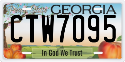GA license plate CTW7095