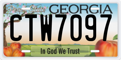 GA license plate CTW7097
