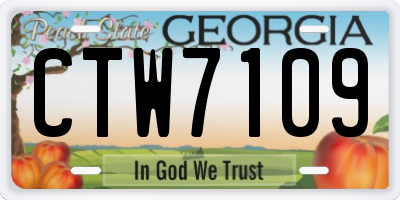 GA license plate CTW7109