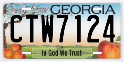 GA license plate CTW7124