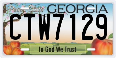 GA license plate CTW7129