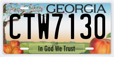 GA license plate CTW7130