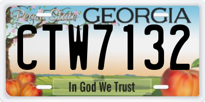 GA license plate CTW7132