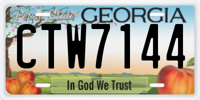 GA license plate CTW7144