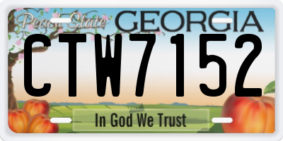 GA license plate CTW7152