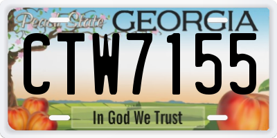 GA license plate CTW7155