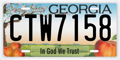 GA license plate CTW7158