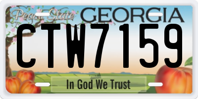 GA license plate CTW7159