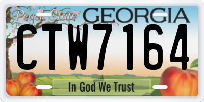 GA license plate CTW7164