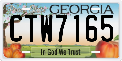 GA license plate CTW7165