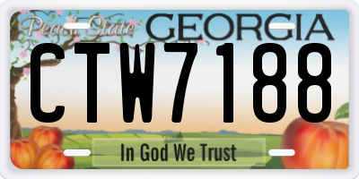 GA license plate CTW7188