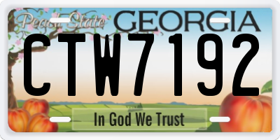 GA license plate CTW7192