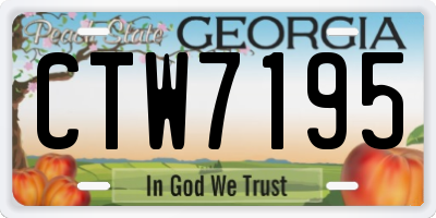 GA license plate CTW7195