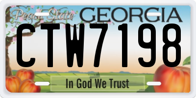 GA license plate CTW7198