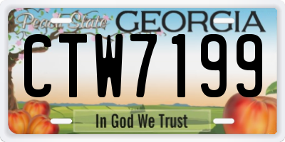 GA license plate CTW7199