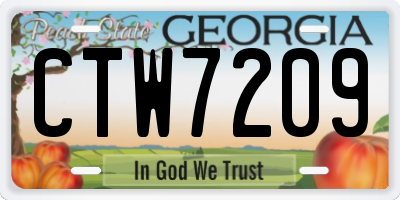 GA license plate CTW7209