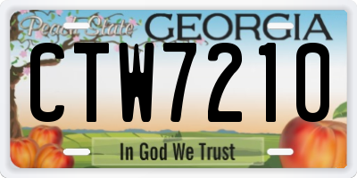 GA license plate CTW7210