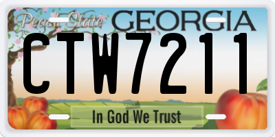 GA license plate CTW7211