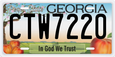 GA license plate CTW7220
