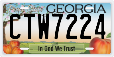 GA license plate CTW7224