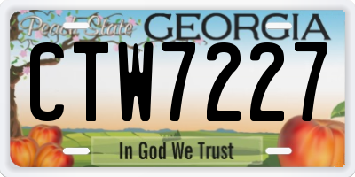 GA license plate CTW7227
