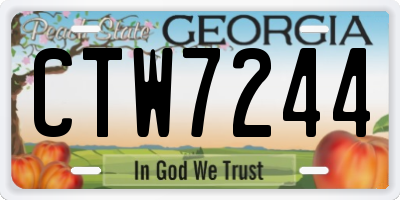 GA license plate CTW7244