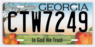 GA license plate CTW7249