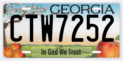 GA license plate CTW7252