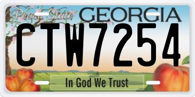 GA license plate CTW7254