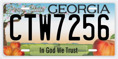 GA license plate CTW7256