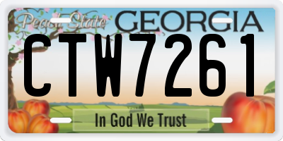 GA license plate CTW7261
