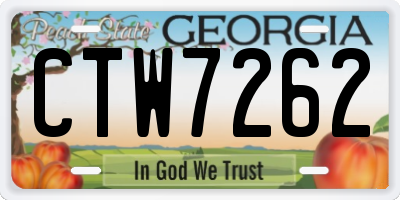 GA license plate CTW7262