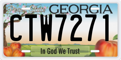 GA license plate CTW7271