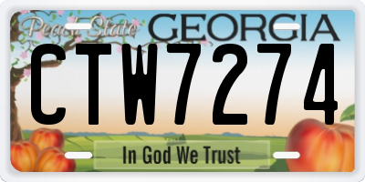 GA license plate CTW7274