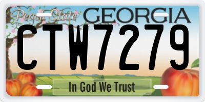 GA license plate CTW7279