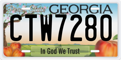 GA license plate CTW7280