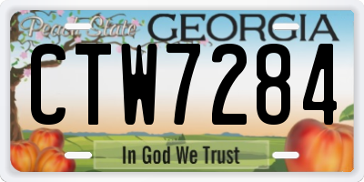 GA license plate CTW7284