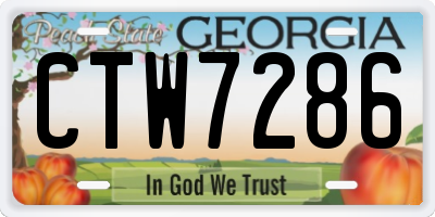 GA license plate CTW7286