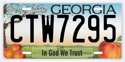 GA license plate CTW7295