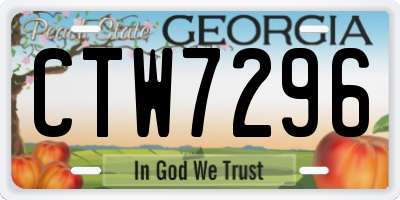 GA license plate CTW7296