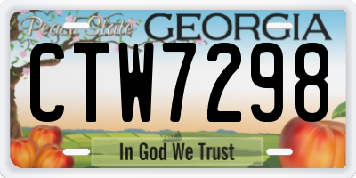 GA license plate CTW7298