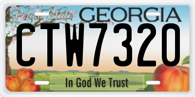 GA license plate CTW7320