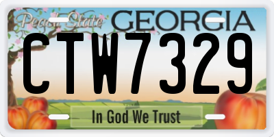 GA license plate CTW7329