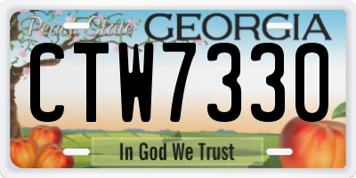 GA license plate CTW7330