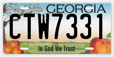 GA license plate CTW7331