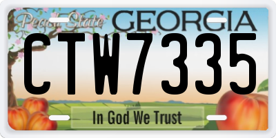 GA license plate CTW7335